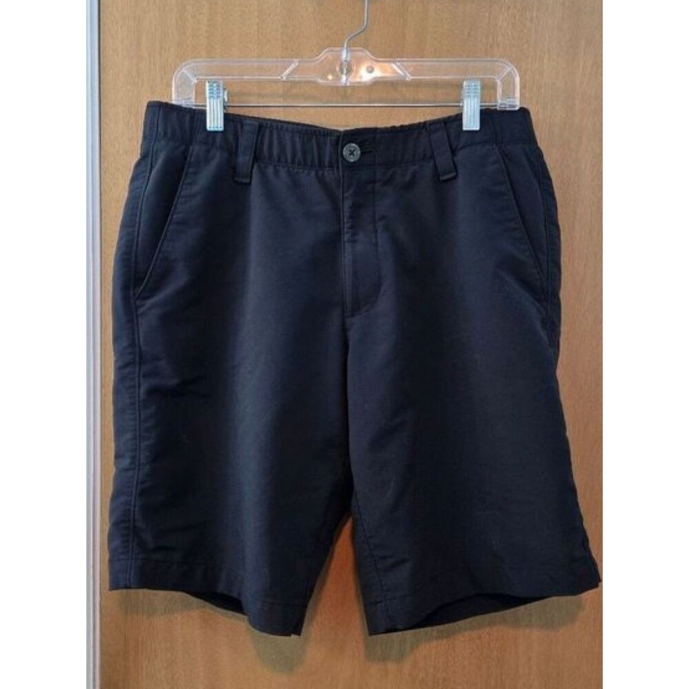 Under Armour Men's Black Flat-Front Athletic Shorts